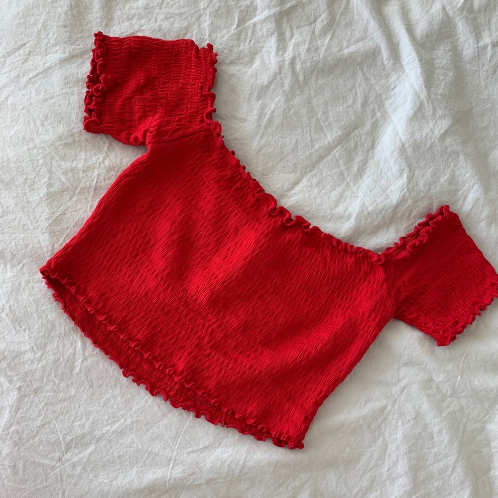 Forever 21 red ribbed crop top.